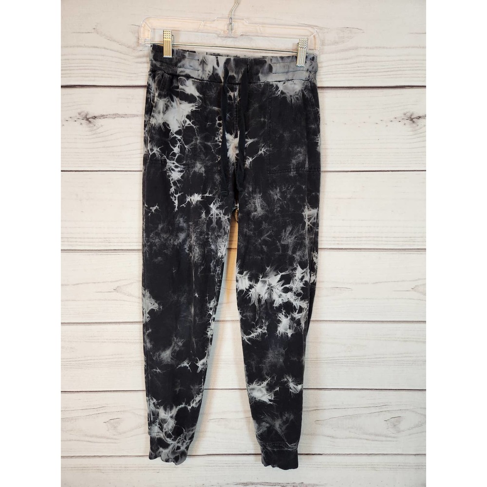 Jane &‎ Delancey Women's Black White Tie Dye High Rise Joggers Pants Size XS